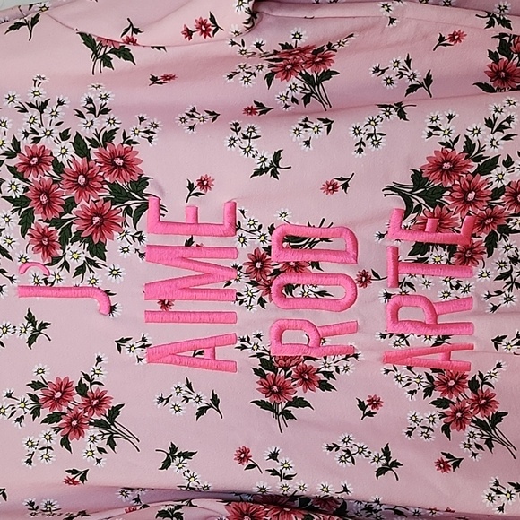 Rodarte printed mini sweatshirt dress  embroidered and glitter accents SZ Meduim - Picture 10 of 16